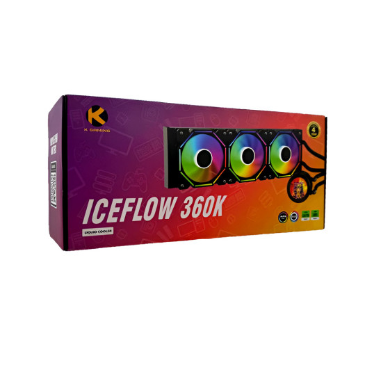 KGaming ICEFLOW 360K AIO Liquid Cooler ARGB Black
